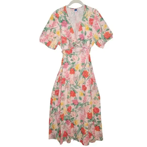 knee length dresses for ladies Rove Linen-Cotton Midi Dress - Crossover Back Ties